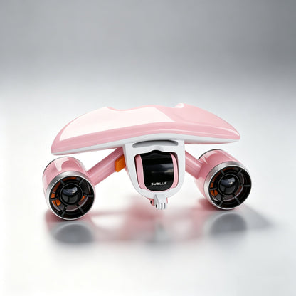 Underwater thruster with action camera mount, 30-minute runtime, maximum thrust 30 lbs.