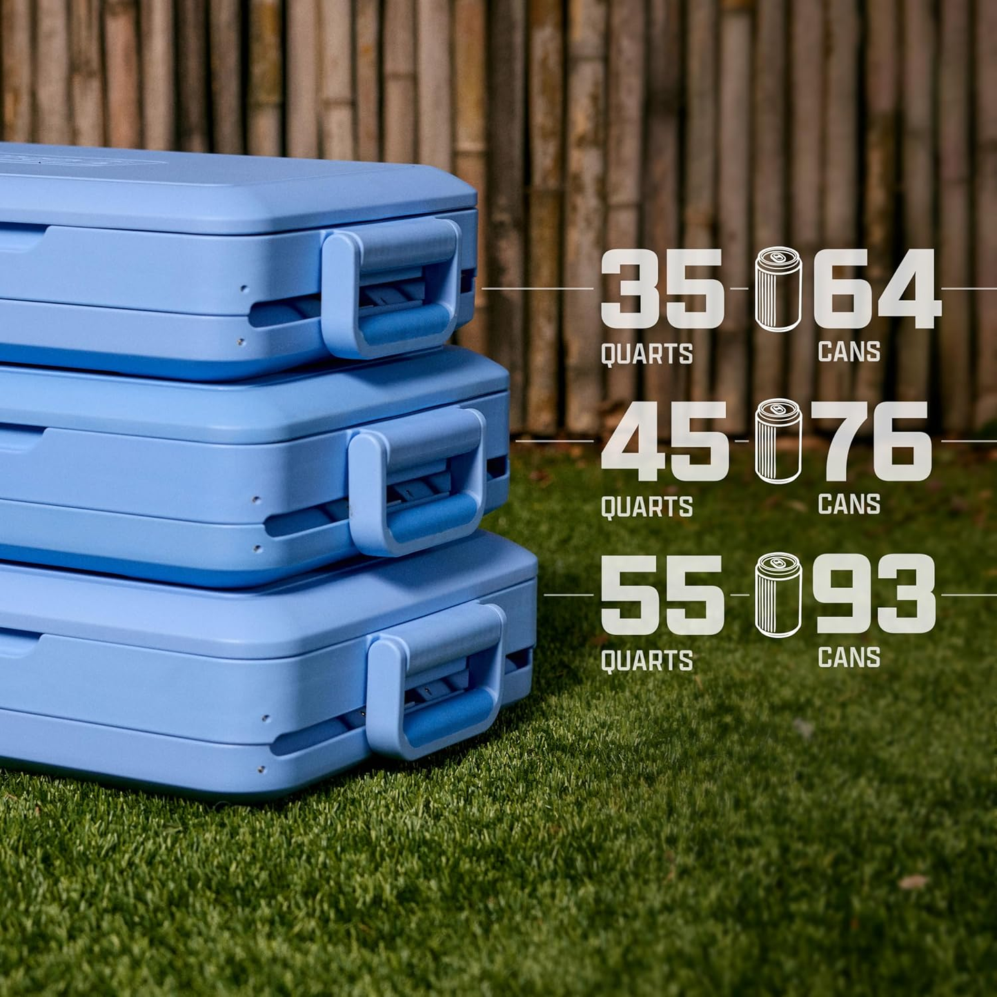 Portable Collapsible Hard Cooler – 48H Ice Hold, 64 Cans Storage, Shrinks to 1/3 Size, Holds Up to 200 Pounds