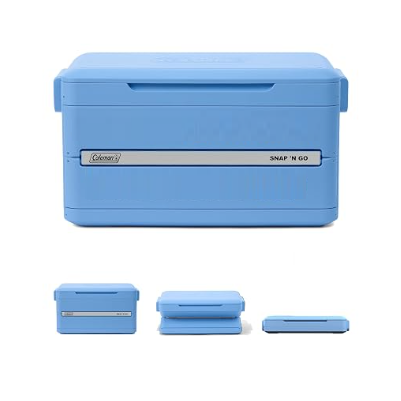 Portable Collapsible Hard Cooler – 48H Ice Hold, 64 Cans Storage, Shrinks to 1/3 Size, Holds Up to 200 Pounds